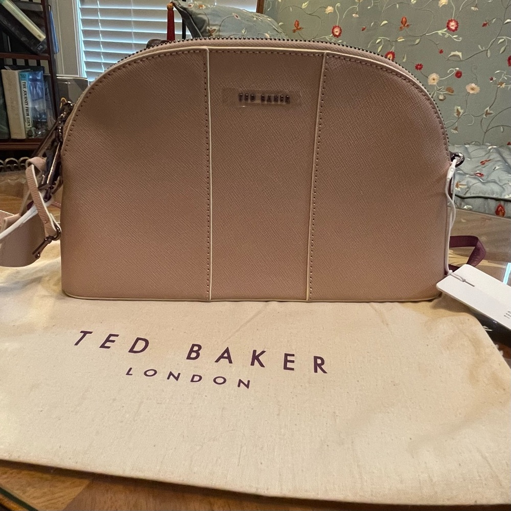 NWT Ted Baker Barbrie Crosshatch Dome Crossbody. Taupe.